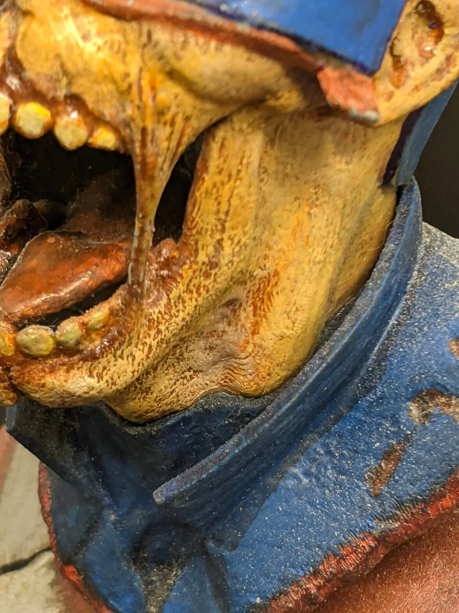 Close-up of Zombie Captain America's deteriorated armor and exposed details