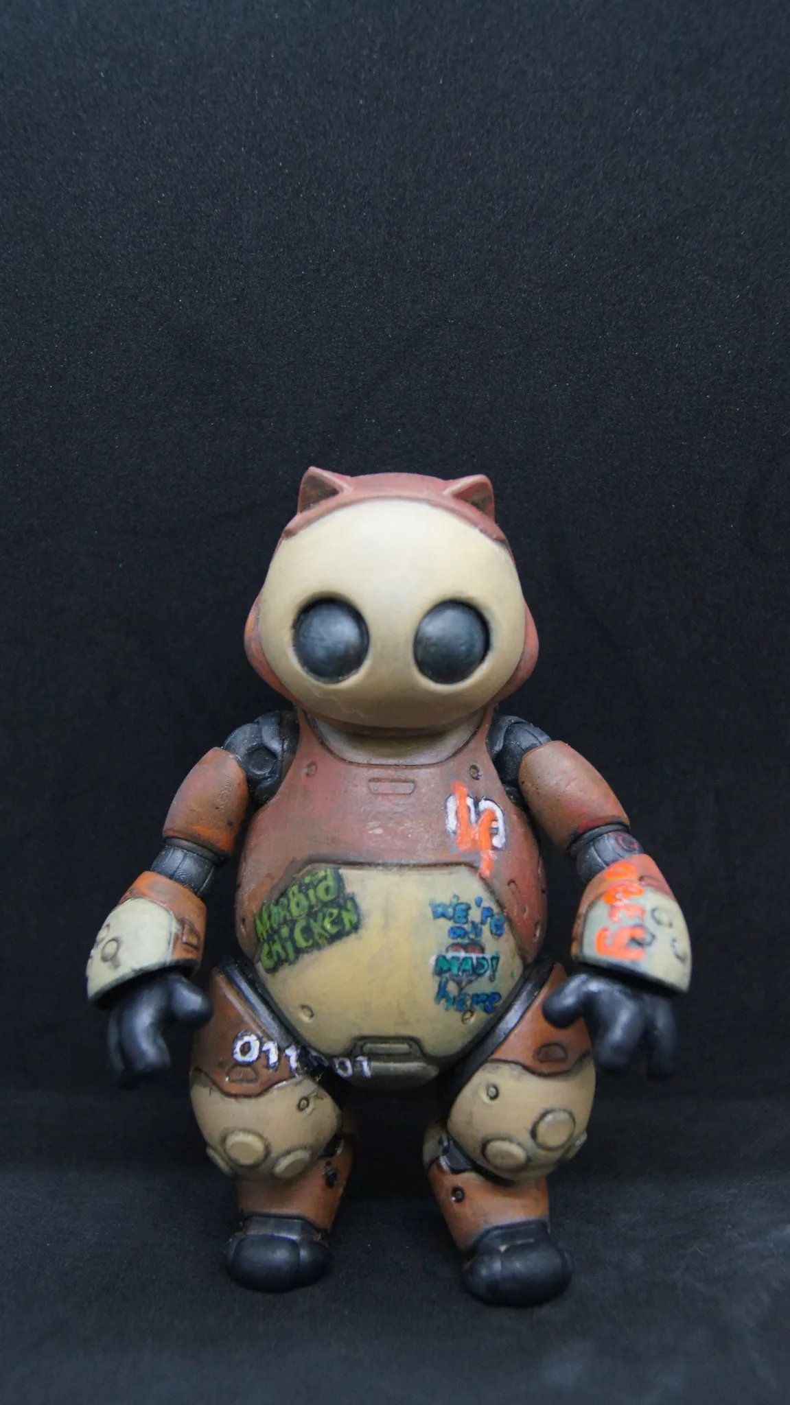 Post-apocalyptic robot cat commission with detailed finish